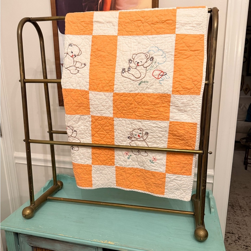 Vintage Jack and Jill went up the hill Teddy Bear Quilt